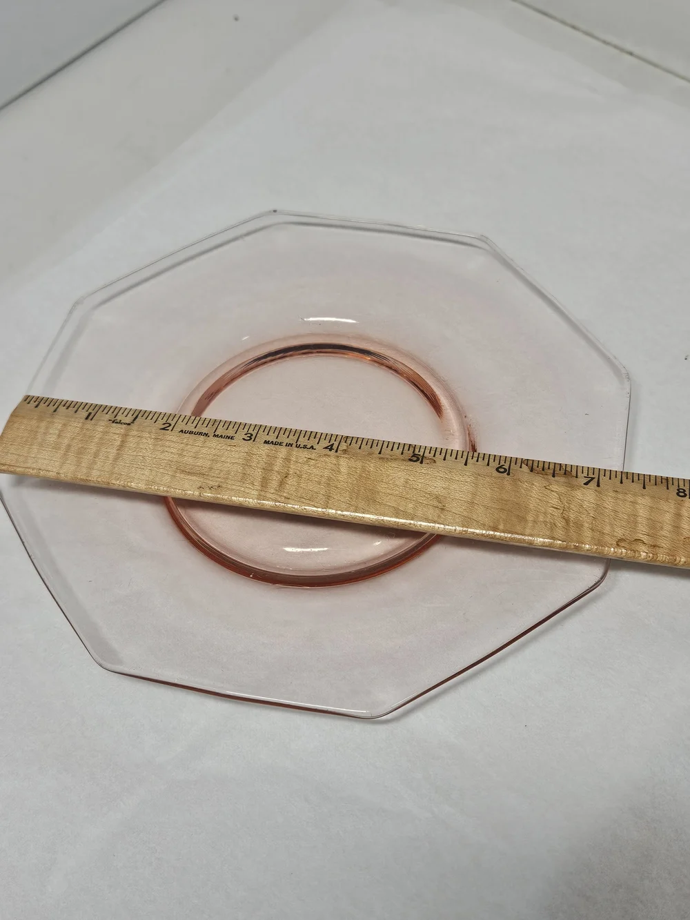Vintage Pink Depression  Glass Salad Or Luncheon  Plate